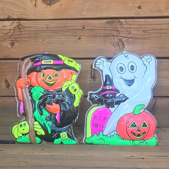 Vintage Other - Vintage 1980s Halloween 3D vacuform molded plastic wall decorations